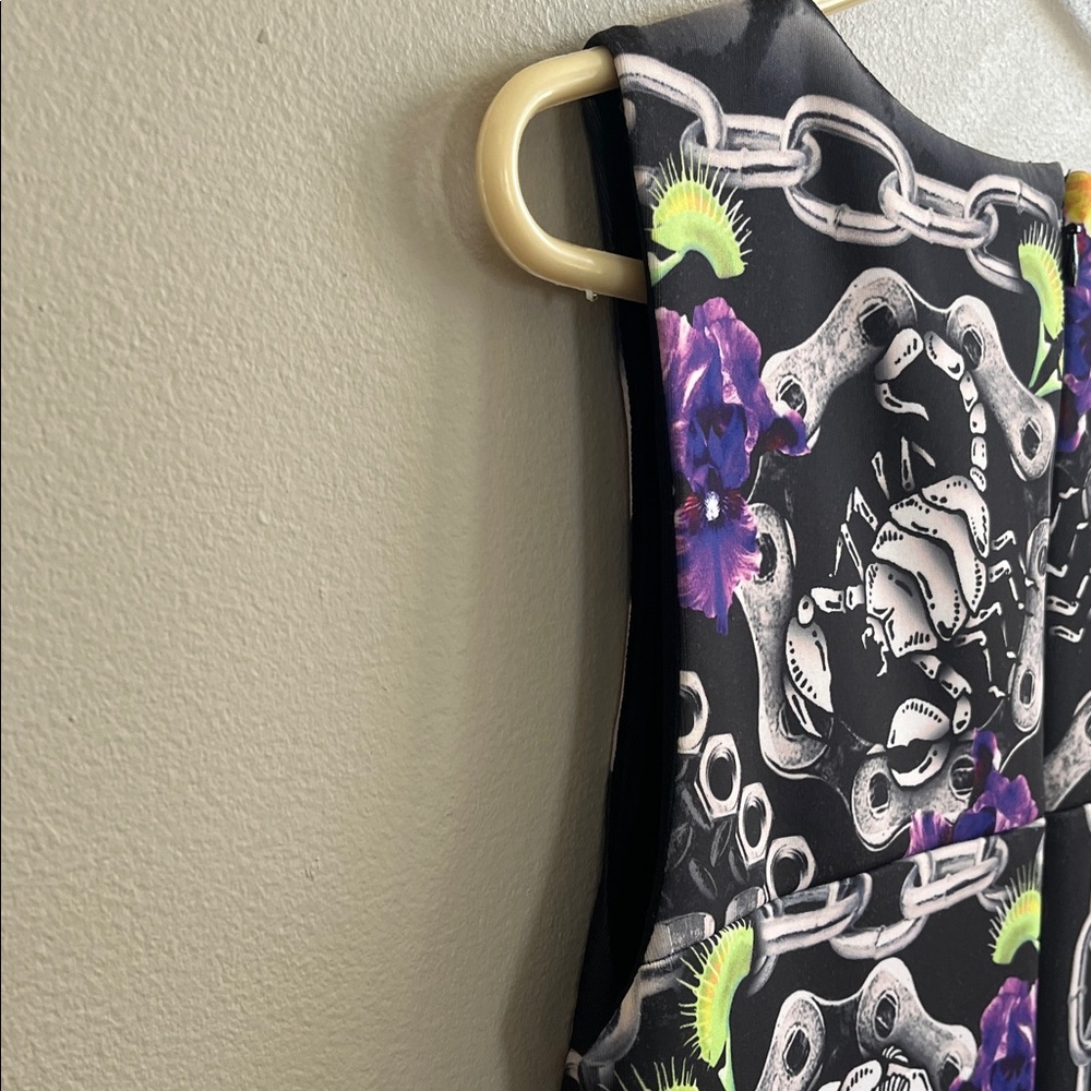 Nicole Miller Artelier Black/Pink Nuts and Bolts Floral sleeveless Dress 6 new - Picture 11 of 15